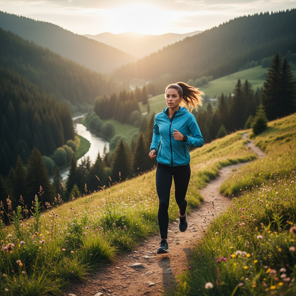 Pria aktif berolahraga di alam terbuka