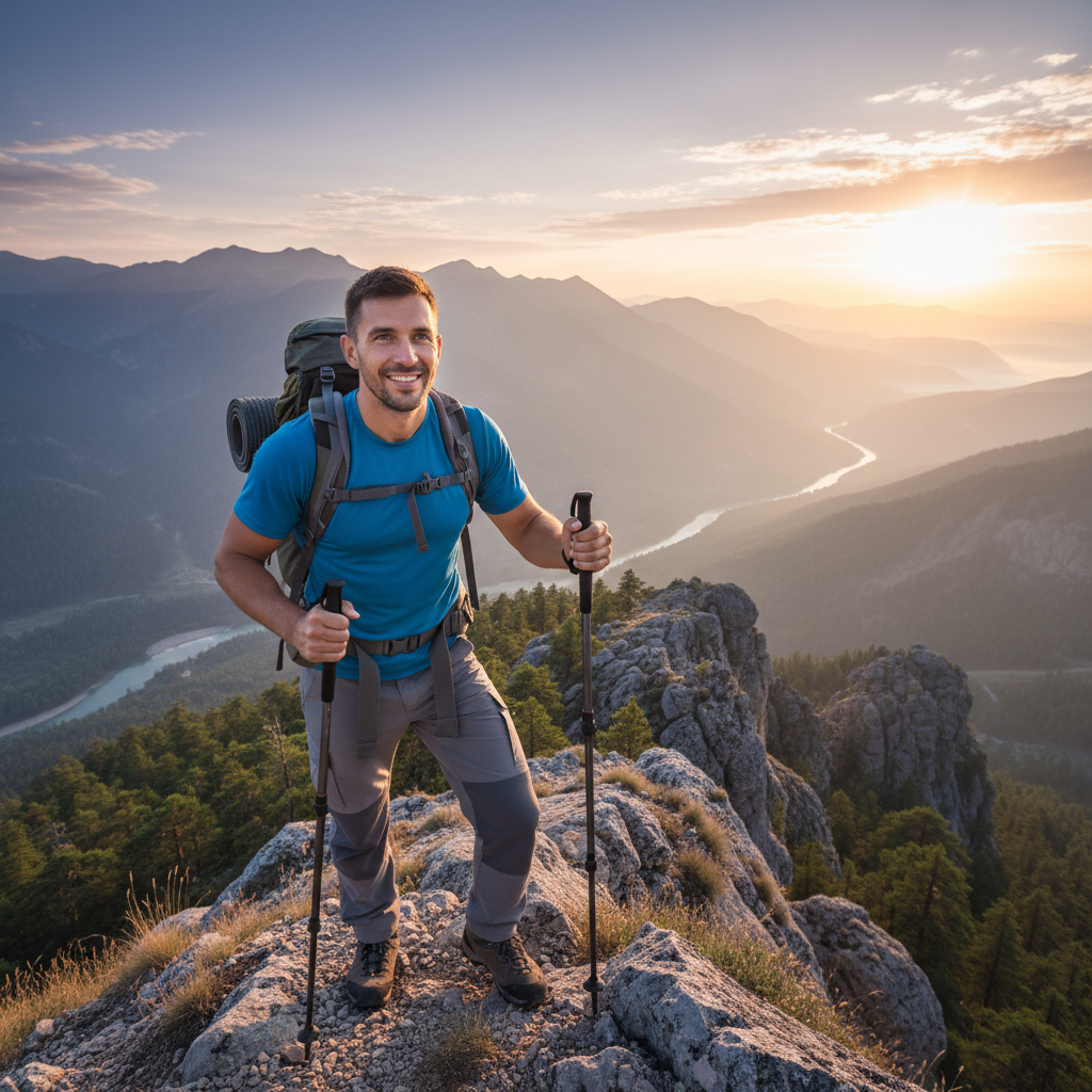 Pria yang aktif di alam terbuka